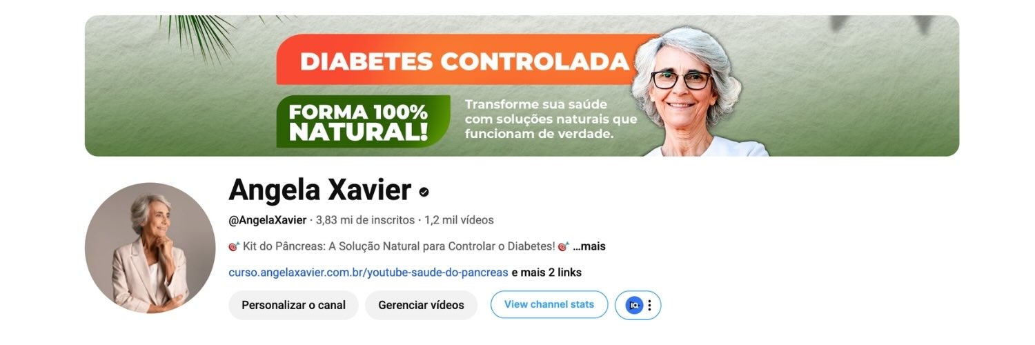 Canal da Angela Xavier no YouTube